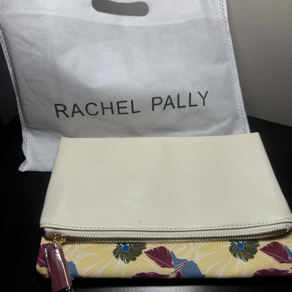 Floral and cream reversible fold over clutch bag